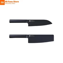 2 шт. Xiaomi Huohou классный черный кухонный нож с антипригарным покрытием набор ножей из нержавеющей стали 307 мм Нож для нарезки+ 298 мм нож шеф-повара