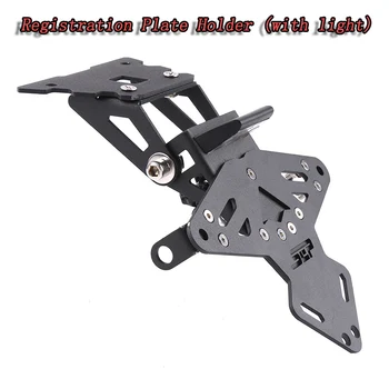 

Motorcycle Accessories Adjustable License Number Registration Plate Holder LED Light For Yamaha MT03 MT-03 MT 03 YZF R3