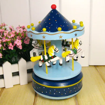 Романтические merry-go-круглые музыкальные шкатулки 1 шт. Zakka Ручная коленчатая деревянная музыкальная карусель свадебные подарки на день рождения - Цвет: JL2