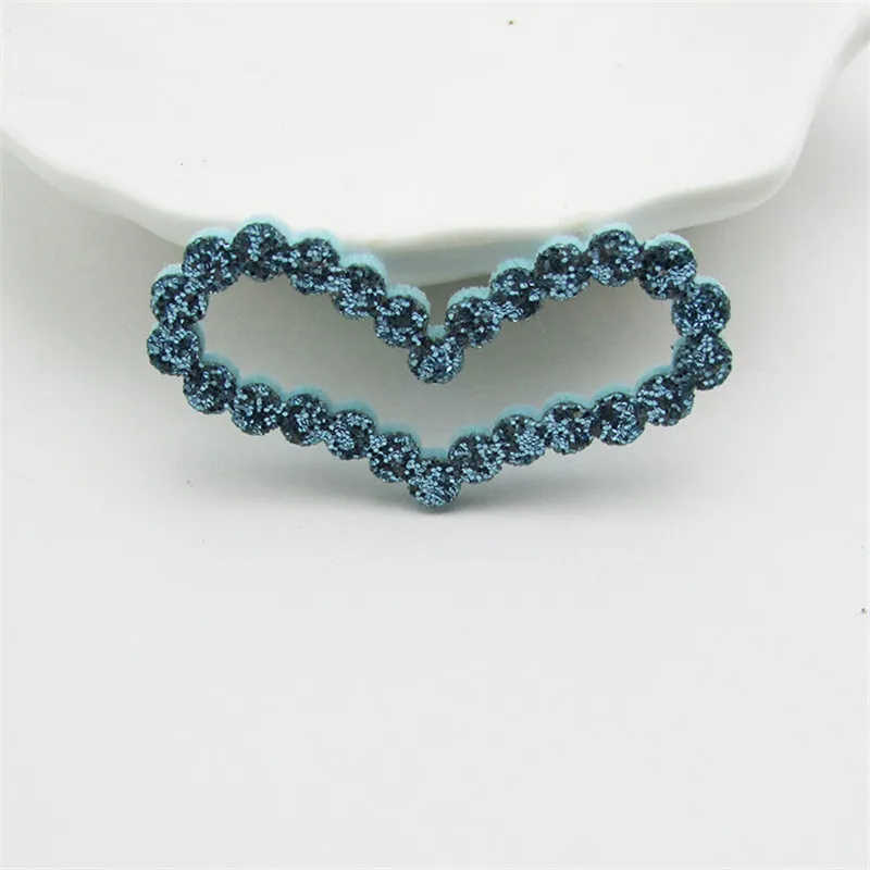5*2,5 см kawaii подушечки сердечки патчи Аппликации для одежды ремесла швейные принадлежности "сделай сам" заколки для волос аксессуары - Цвет: blue -10pcs