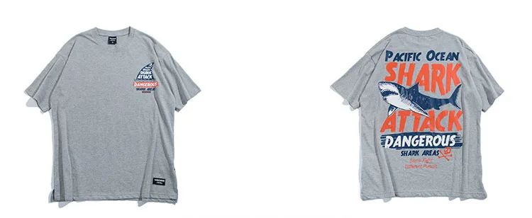 Aolamegs Мужская футболка с принтом «Dangerous Big Shark», футболка с коротким рукавом, модные уличные креативные Топы в стиле хип-хоп, парные футболки