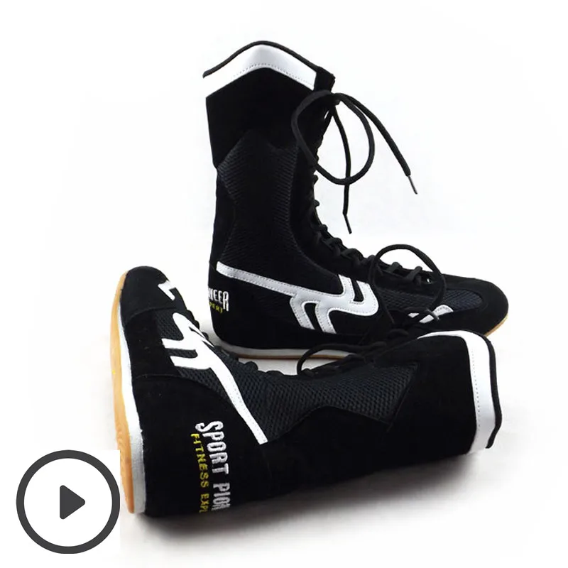Sport Pioneer Boxing Shoes Men Profissional Boots Wrestling wowen Sneakers Rubber Outsole Breathable Combat shoes