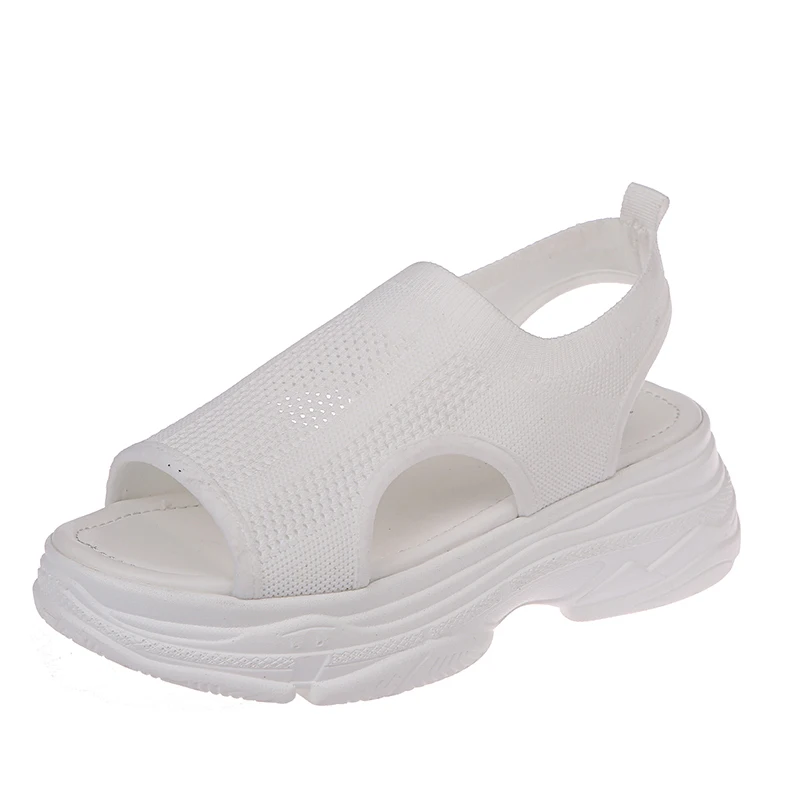 

Sneakers sandals woman shoes 2019 summer new net red thick bottom with wild super fire mesh casual fish mouth Roman shoes woman