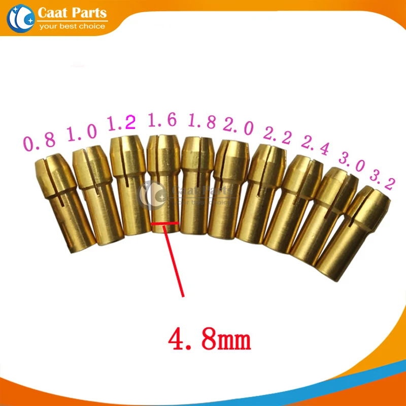 Free shipping!  10pcs, New Copper chuck for dremel Electric grinder 0.8 mm -3.2 mm Electric grinding sandwich