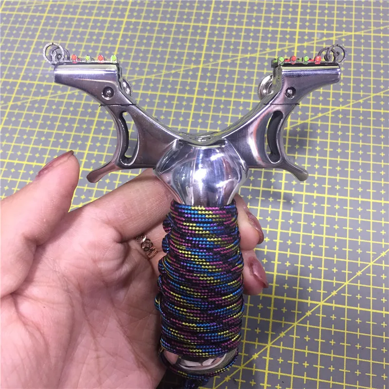 Estável com Banda de Borracha ao ar Estilingue Caça Catapulta Inoxidável Livre Tiro Novo Atualizado Grande Arco Porta 304 Aço 6 com banda de borracha ao ar livre