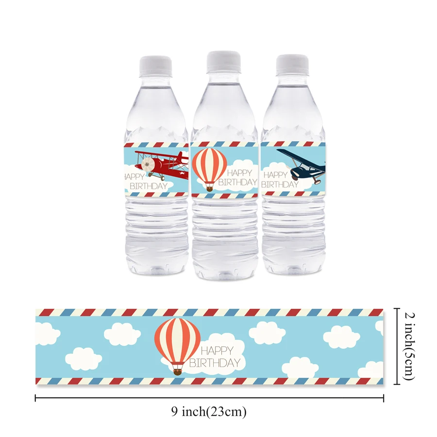 Airplane Water Bottle Labels, Plane Water Bottle Wrappers, Airplane Baby  Shower Decorations, Airplane DIY Decorations #831