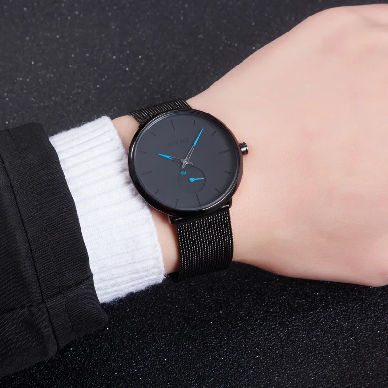 

EYKI Fashion Simple Design Beautiful Stainless Steel Band Lovers Women Wristwatch Ladies relogio masculino feminino Quartz Watch
