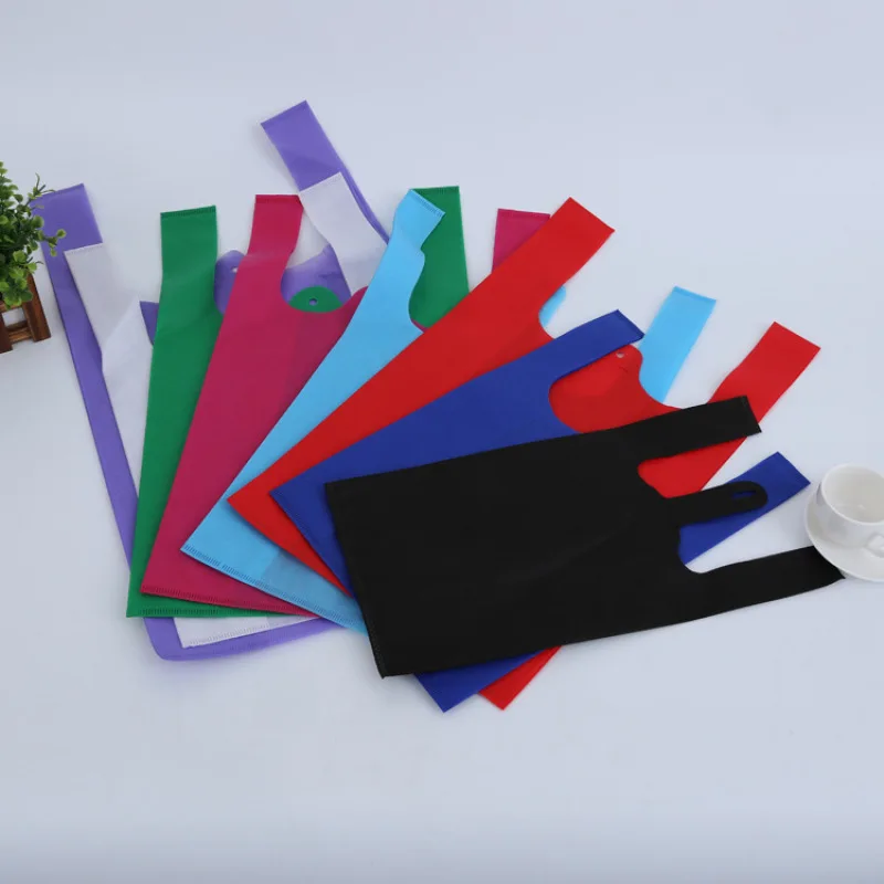 

Spot Non-Woven Vest Bag Customizable LOGO Can Be Customized Multi-color And Multi-standard Blank Non-woven Wholesale