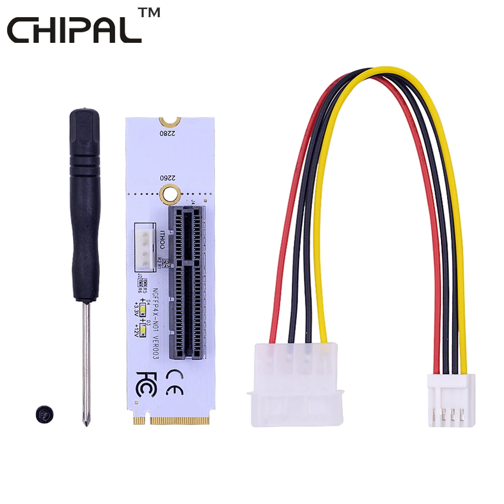 CHIPAL High Speed PCI E 4X to NGFF M.2 Riser Card M2 M Key to PCIE X4 ...