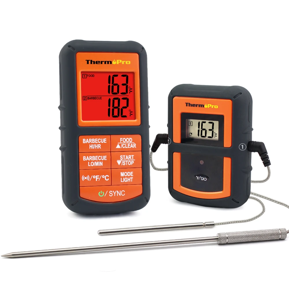 

ThermoPro TP08 Wireless Remote Digital Kitchen Cooking Thermometer - Dual Probe for BBQ Smoker Grill Oven - Monitors Food / Meat