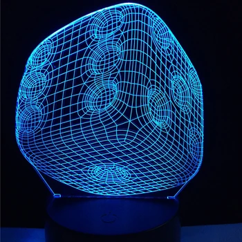 

2017 Magic Decor Art Gamble Dice 3D USB LED Lamp Room Gadget Props Optical Source Acrylic Night Light Lava RGB luminaria Gift