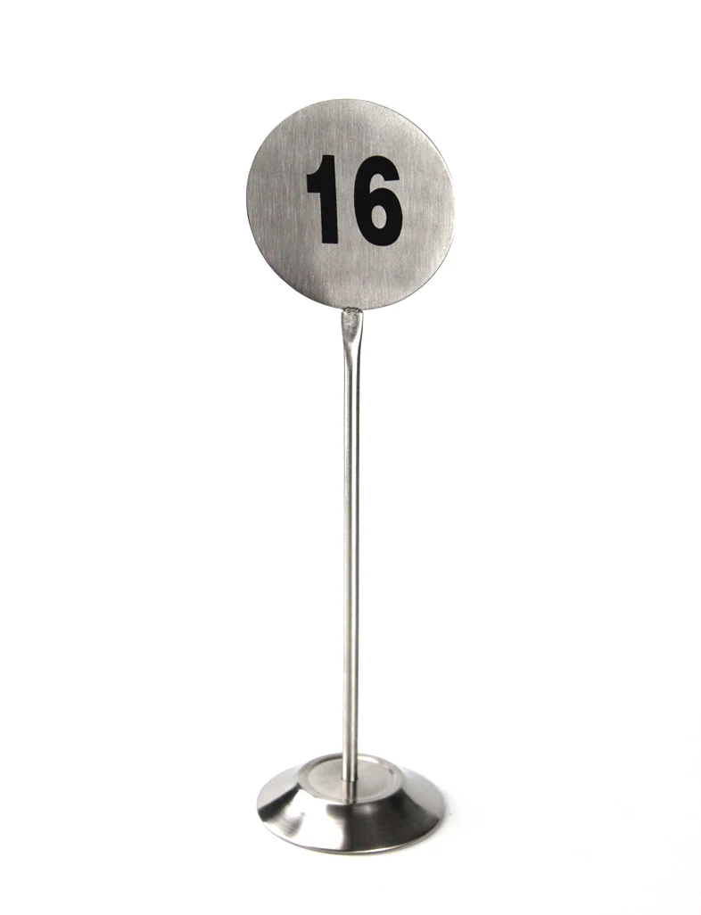 Stainless steel table number stand desktop countertop Metal number
