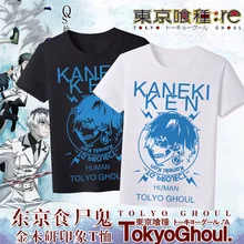Tokyo Ghoul Kaneki Ken Anime Unisex T-shirt Summer Cotton Short Sleeve Shirt TEE Tops Nice Pattern Color Black& White A