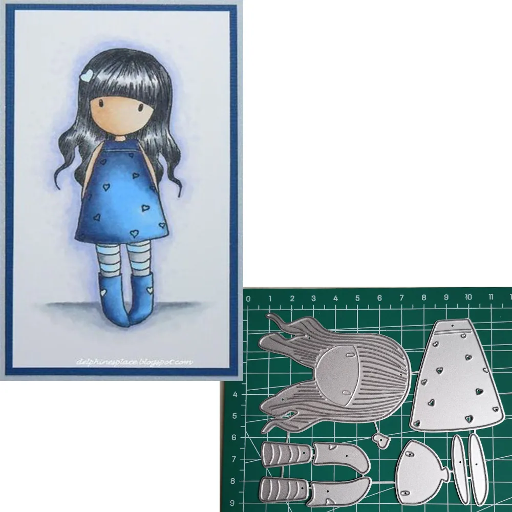 

Metal Cutting Dies Stand doll little Girl 2019 Scrapbooking Craft Dies Cut Stamps Embossing Stencils Invitation Card Making