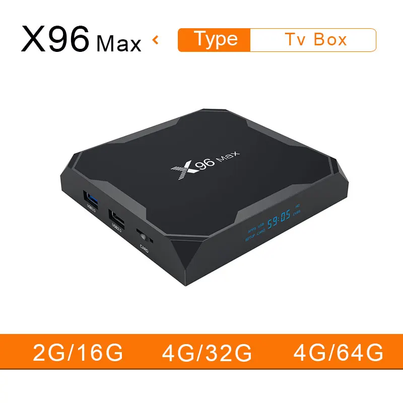 X96Max Smart tv Box Android 8,1 Amlogic S905X2 LPDDR4 четырехъядерный 2 ГБ 4 ГБ 32 ГБ 64 Гб 2,4 г и 5 ГГц Wifi BT 1000 м 4 к набор верхней коробки