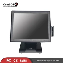 Free Shipping 15 Inch Touch Screen All In One PC With Card Reader And VFD For Supermarket