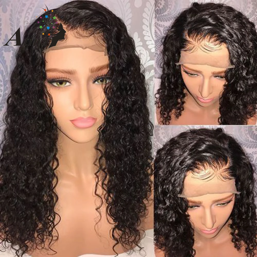 Water Wet And Wavy 13*6 Lace Front Human Hair Wigs Short Curly
