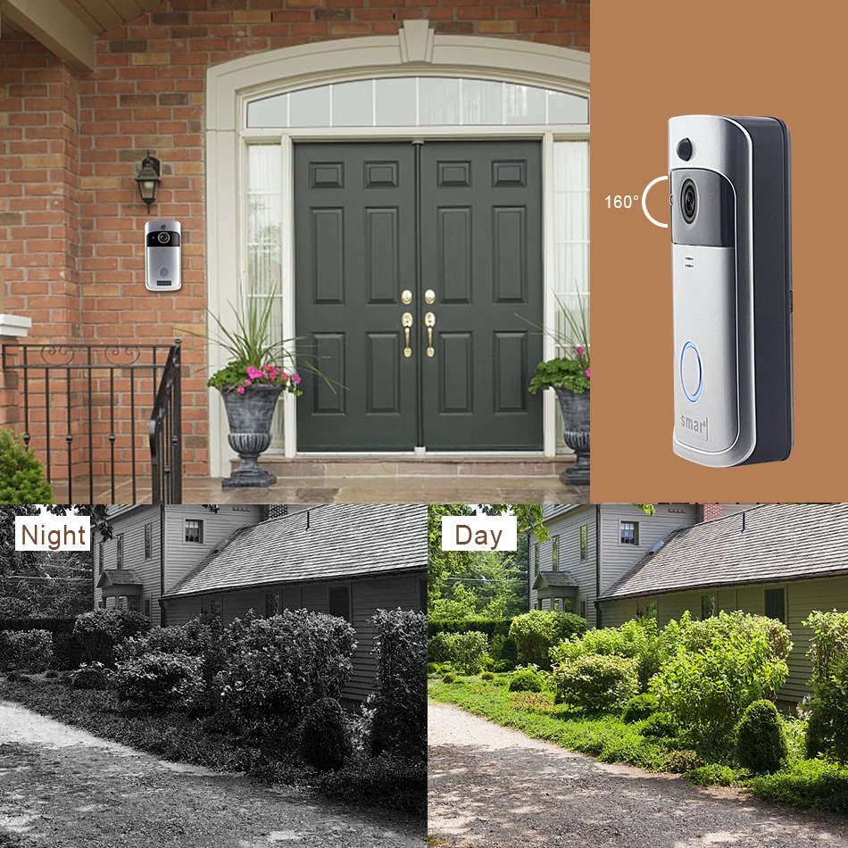 Smar 720P Wifi Battery Doorbell Intercom Camera Infrared Night Vision Home Wireless IP Camera PIR Alarm With 8GB SD Card (6)