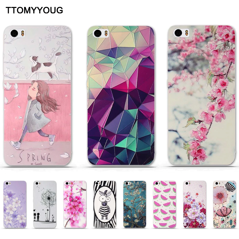 

For Xiaomi Mi 5 MI5 Case Phone Back Silicone Cases Cover for XIAOMI MI 5 Soft TPU Case 3D Printing Relief Painted Shells Bags