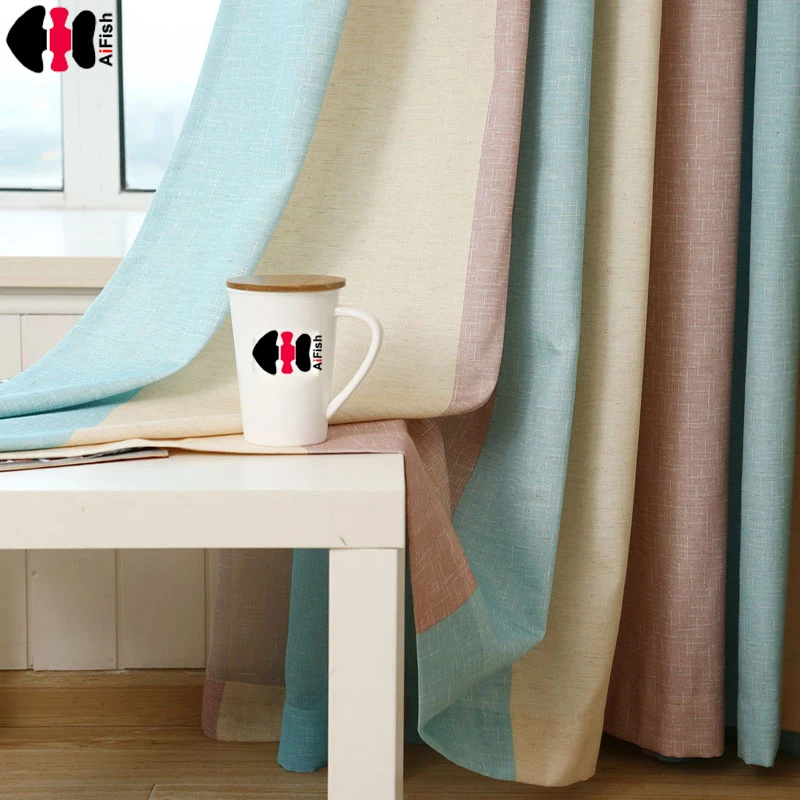 Hot Sale Stripe Printed Window Curtains Fabric For The Bedroom