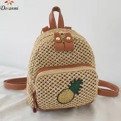 DORANMI вышитые малый рюкзаки 2019 модные соломенные ткань школьный женский мини лето плечо назад сумка Mochila DJB400