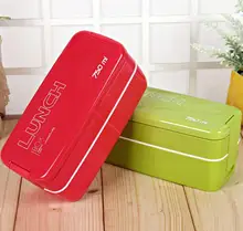 750 ml Doble Capa de Microondas Portátiles Almuerzo Bento Box Caramelo Color Comida Contenedores Lonchera Vajilla Ecológica
