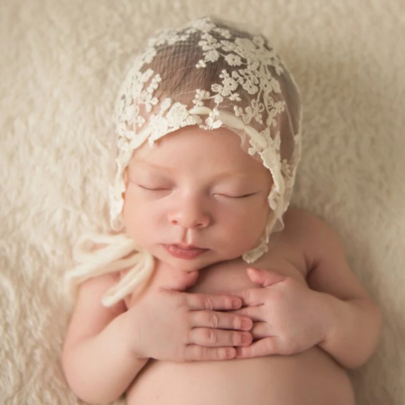 Чепчик для крещения Новорожденный ребенок шляпа с регулируемыми кружевные Чепчики Детские аксессуары для особых случаев наряды крещение душ чепчик