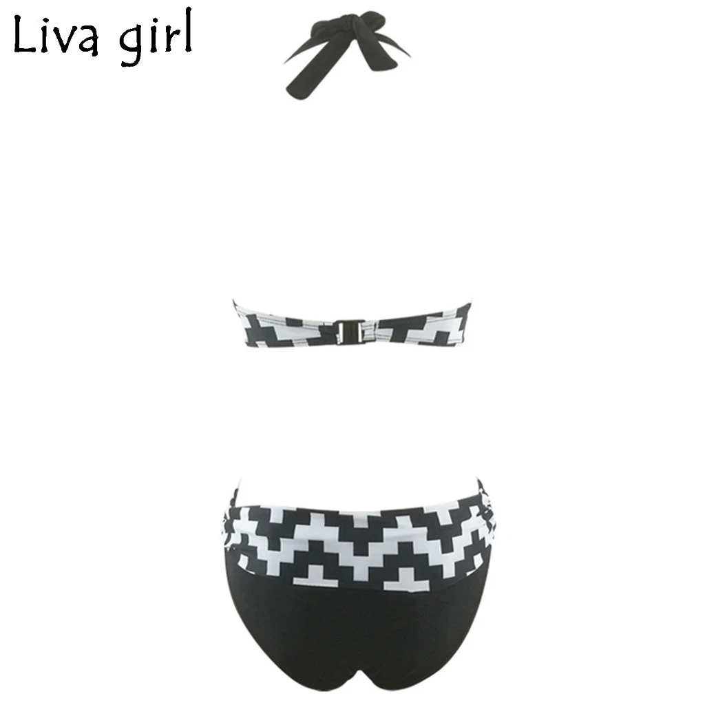 Liva girl бикини с принтом для женщин, новинка, два предмета, пуш-ап, Мягкий купальник, модный Пуш-Ап Топ, пляжная одежда, купальники размера плюс