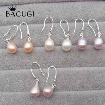 

Pearl Earrings High Quality Natural Freshwater Pearl Drop Shape 925 Sterling Silver Pearl Jewelry For Women