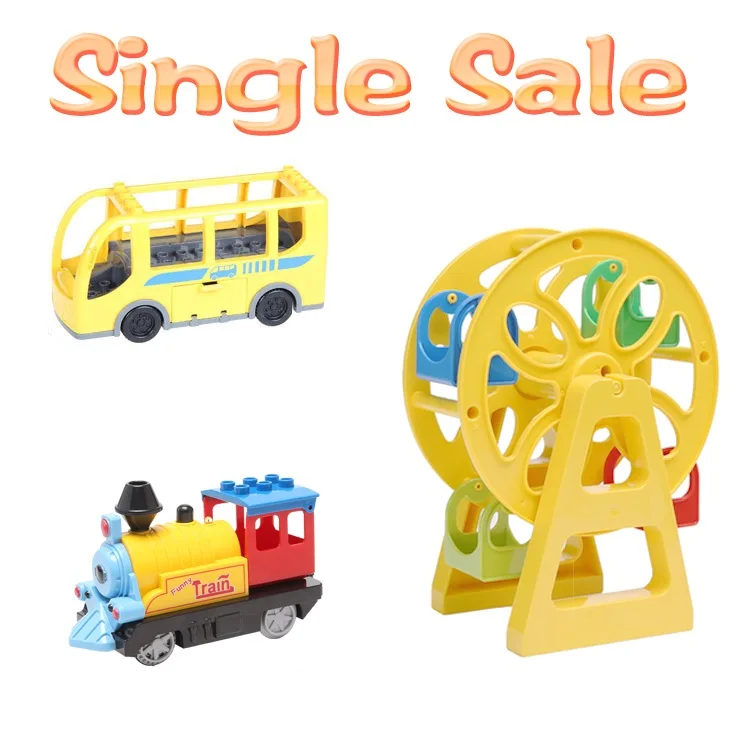 Ferris wheel Big Building Blocks Locomotive Accessories Assembly Compatible With Duplo Basics Bricks Bus car BABY DIY Toys gifts baby-building-blocks