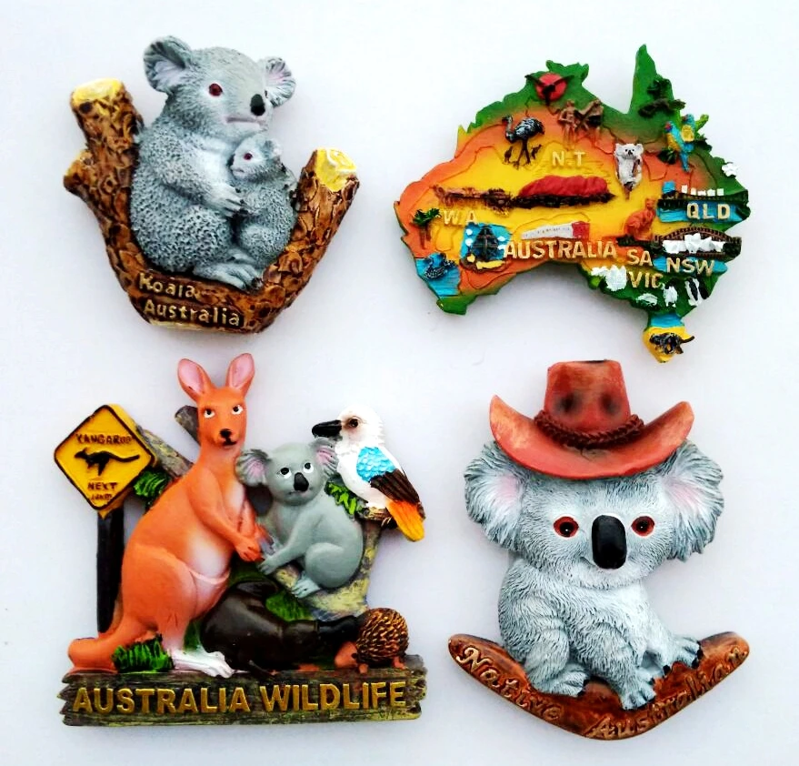 Handmade Painted High Quality Australian Koala Map 3D Fridge