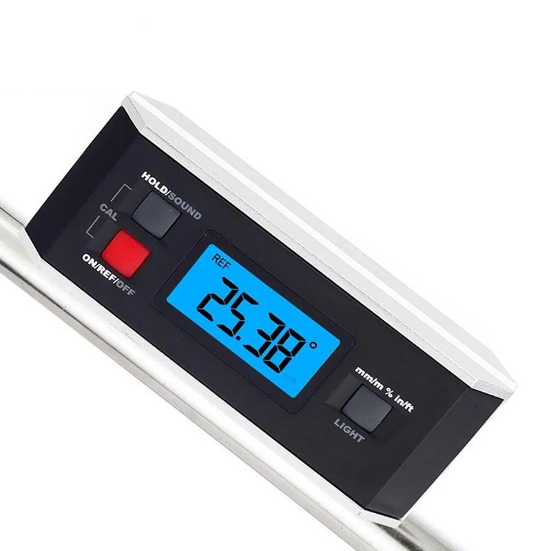 

Digital Protractor With Backlight Alarm Magnetic V-Groove Gauge Level Inclinometer Slope Meter Angle Finder HT1196