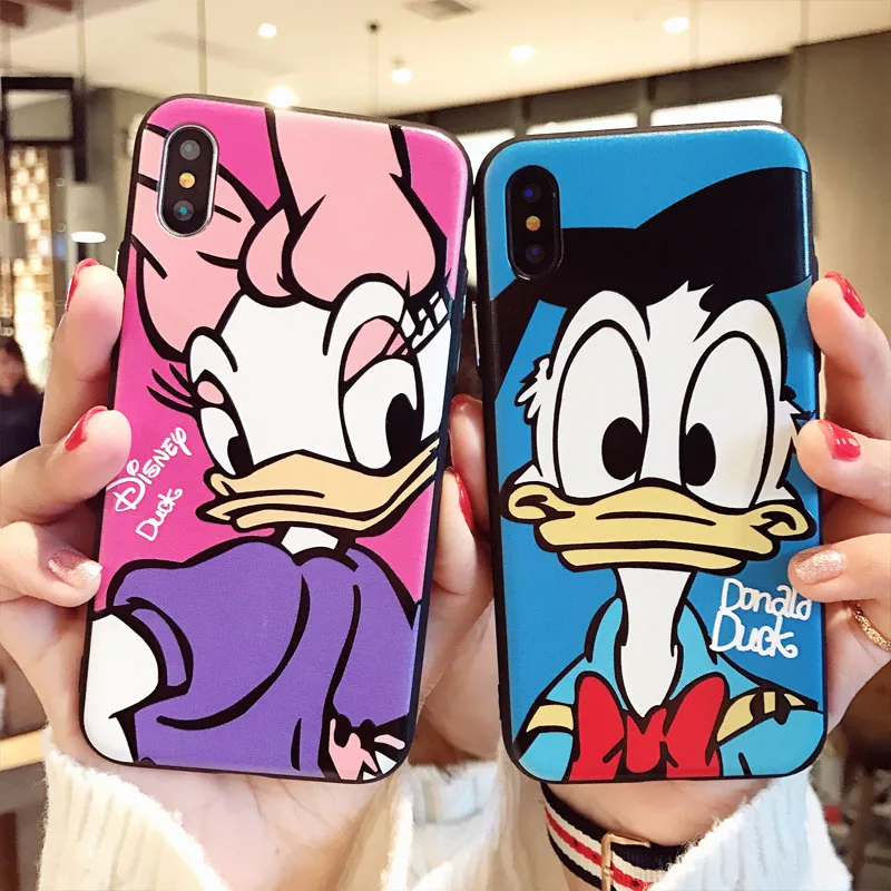 Мультфильм Disneys Дональд Дак Медведь телефон чехол для iPhone 6 6s 7 8 плюс Шелковый
