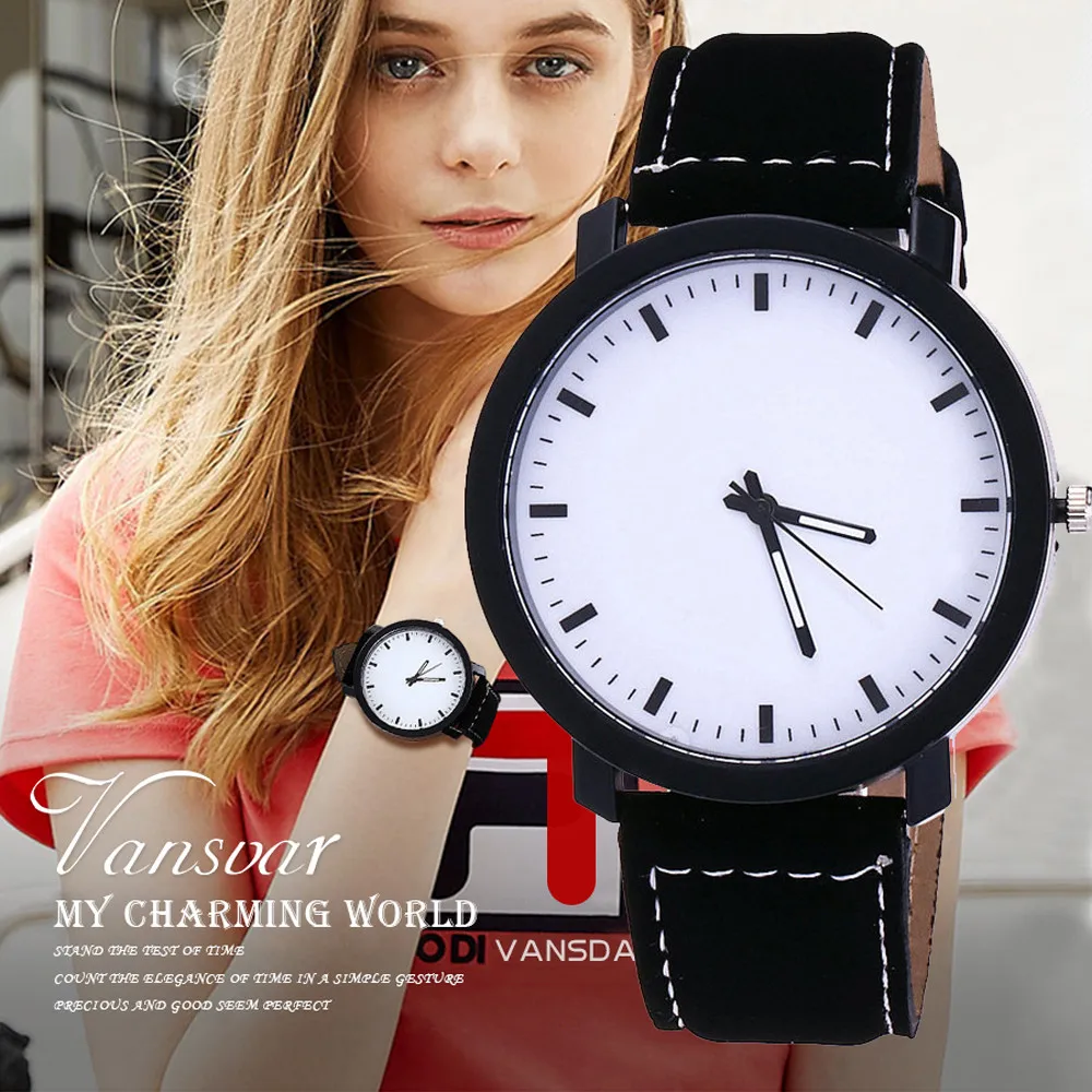 

vansvar Women's Casual Quartz Leather Band Newv Strap Watch Analog Wrist Watch relojes para mujer dress Simple and elegant