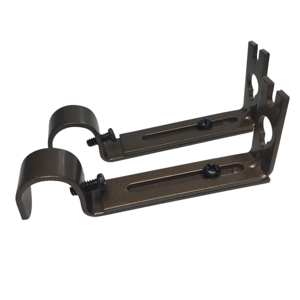 2pcs Metal Single Window Curtain Rod Bracket Holder Wall Mounted for Diameter 19.05mm Poles
