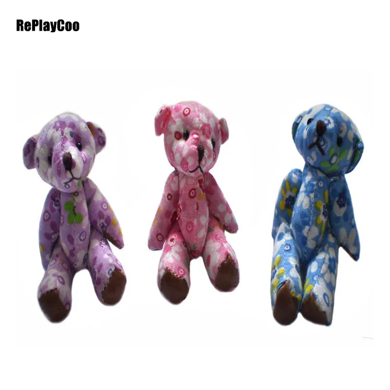 

50Pcs/Lot Mini Teddy Bear Stuffed Plush Toys 8cm Small Bear Stuffed Toys pelucia Pendant Kids Birthday Gift Party Decor 98