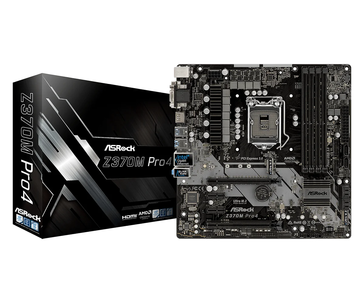 Новая Материнская плата ASROCK Z370M PRO4 восьмого поколения Micro ATX DDR4 с поддержкой