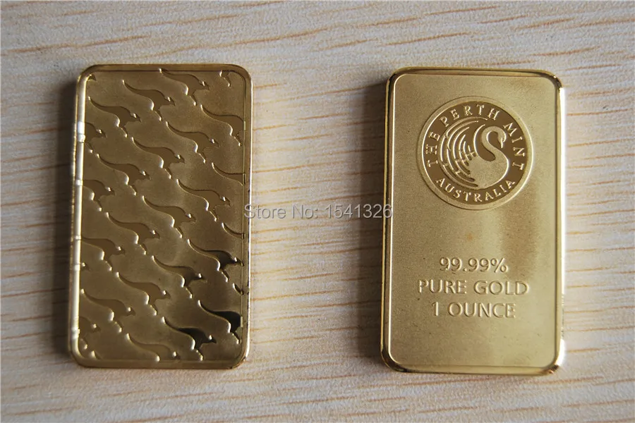 PERTH MINT 1 OZ GOLD BAR, 3 шт./лот(Немагнитный