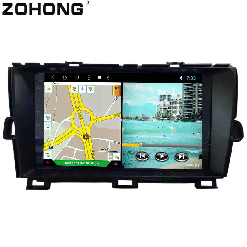 Discount 9 inch PIP Octa 8 Core Android Car DVD Player for Toyota Prius auto Multimedia Navigation GPS Radio stereo FM bluetooth WIFI Map 1
