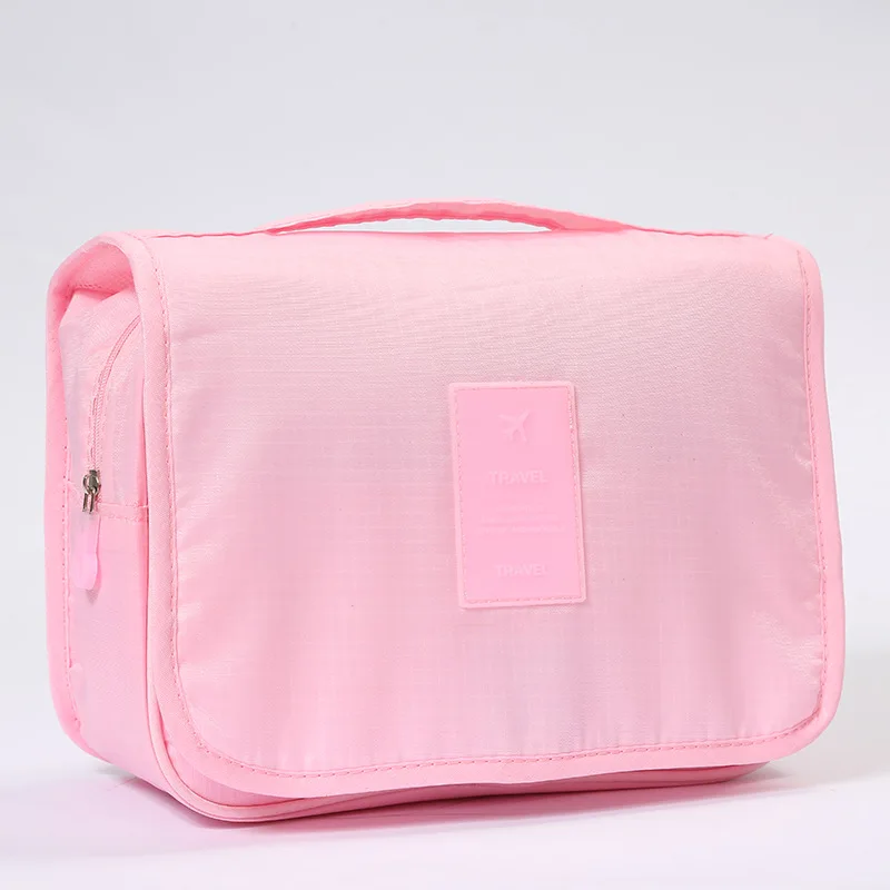 Новые упаковочные кубики, водонепроницаемая дорожная сумка для хранения большой емкости, портативная косметичка для мытья с крючками, модные аксессуары для путешествий - Цвет: Pink