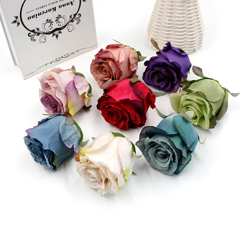 

5PCS Artificial Rose Silk Flower Heads Decor Simulation Bride Bouquet for Wedding Party Banquet Decorative Fake Flowers