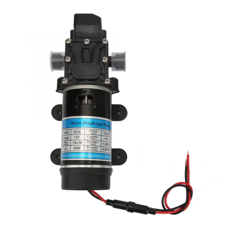 

Electric Water Pump 10L/m 12V/24V 120W Self Priming Diaphragm Pump for High Pressure Washer 12V/24V