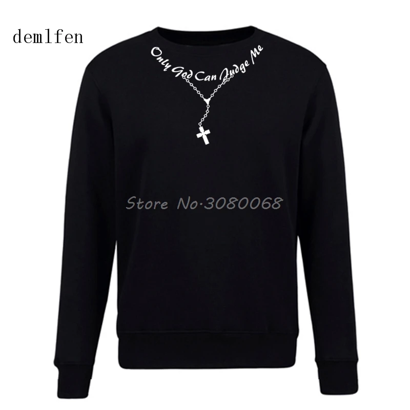 Мужская хлопковая толстовка с капюшоном Only God Can judicate Me Christian Cross Rosary Tattoo Script новая