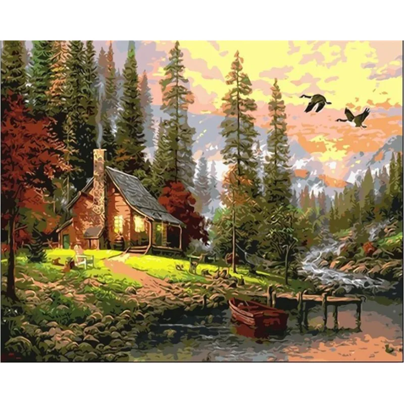 DIY Oil Painting By Numbers No Frame Drawing Kits Paint On Canvas Painting font b Home