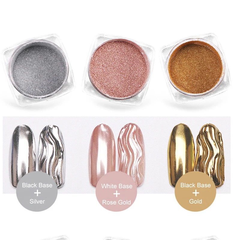 

0.5g Nails Mirror Glitter Powder Metallic Color Nail Art Flakes UV Gel Polish Rose Gold Chrome Pigment Dust Decorations Manicure