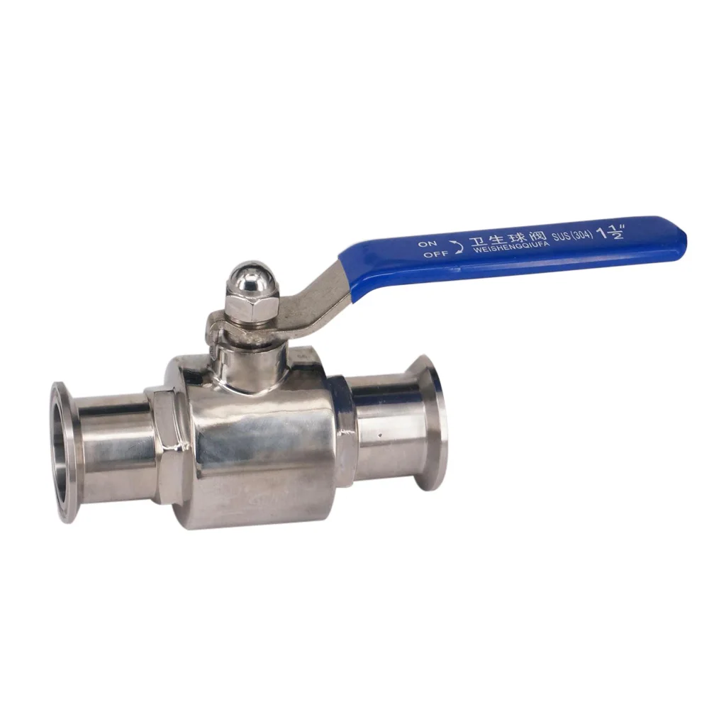 

1-1/2" 38mm Pipe OD SUS304 Sanitary 1.5" Tri Clamp Ball Valve Home Brew Beer