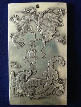 

Chinese Ssangyong tibet Silver Bullion thanka amulet 130 g