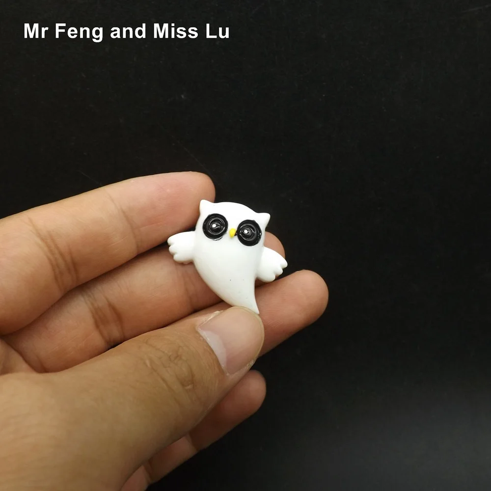 Planar Resin Model Hallowmas White Ghost Owl Simulation Miniature Toy | Игрушки и хобби