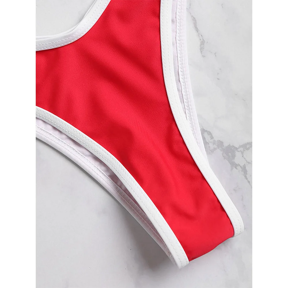  &quotZAFUL контрастной отделкой бикини Bralette стринги с высокой посадкой 2018