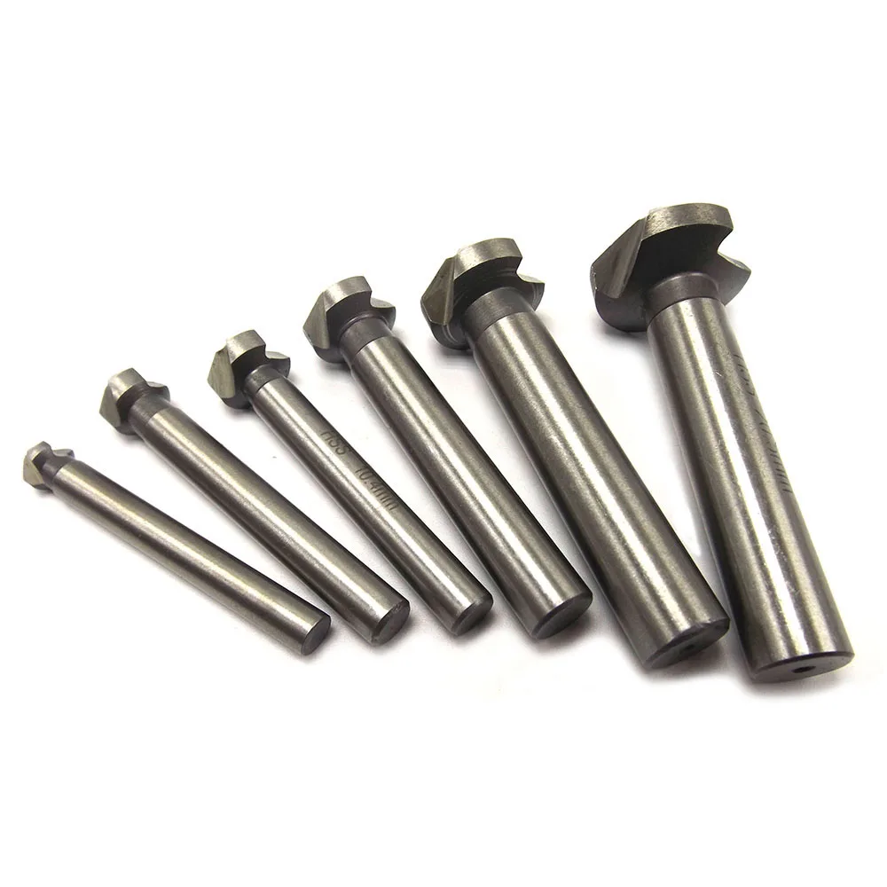 

1PC Three Blade Round Shank Chamfer Countersink Set 3 Flute HSS4241 Chamfering Bit Set Chamfering Cutter wood manual hand drill